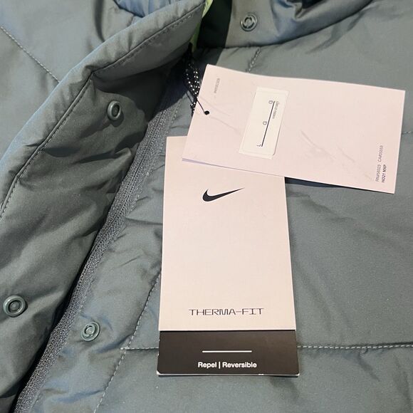 Nike Therma Fit Puffer Vest Womens L Repel Reversible Green Golf NEW - Picture 7 of 14